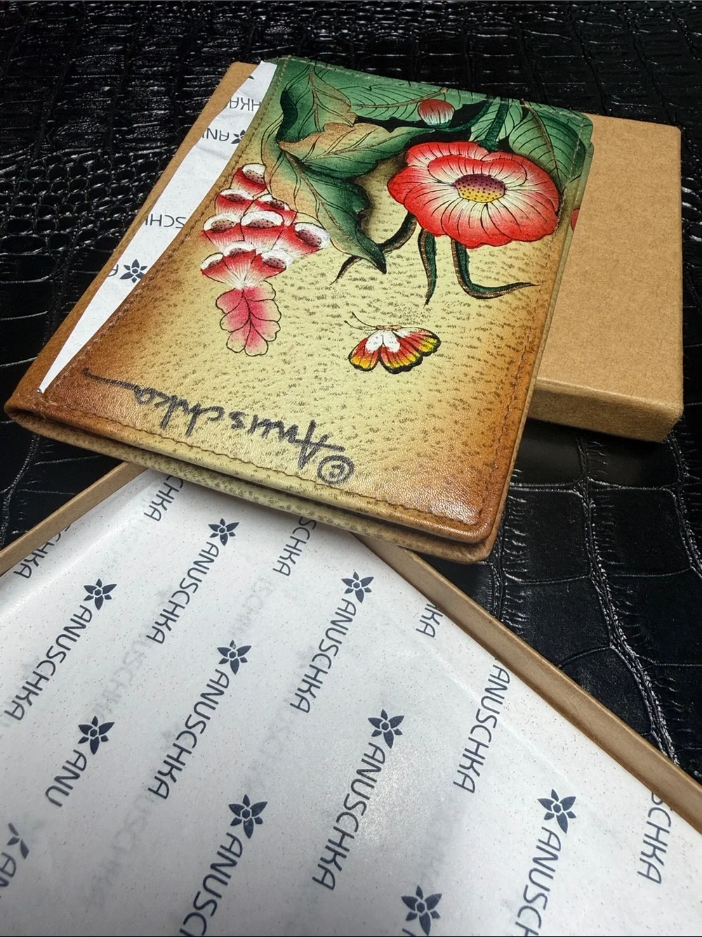 Anuschka Hand-Painted Passport Case RFID